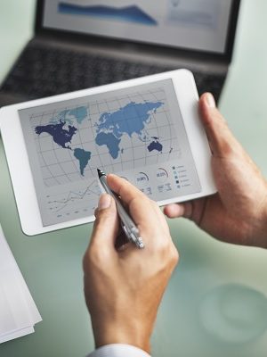 Business people working on data project